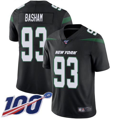 New York Jets Limited Black Men Tarell Basham Alternate Jersey NFL Football #93 100th Season Vapor Untouchable
